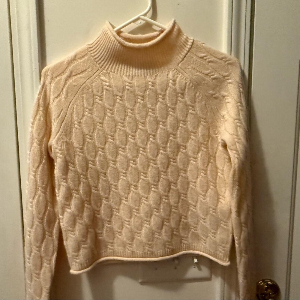 J. Crew Cashmere Rollneck Cable Knit Sweater
